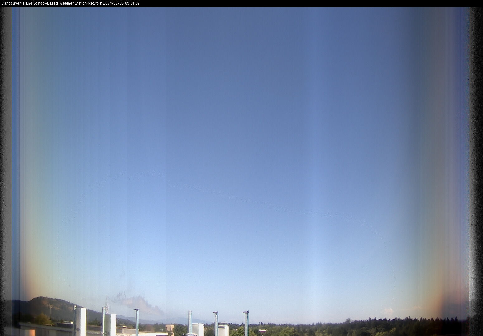 2024-08-05 image of the sky seen from UVic, each column of pixels is a different minute, keogram