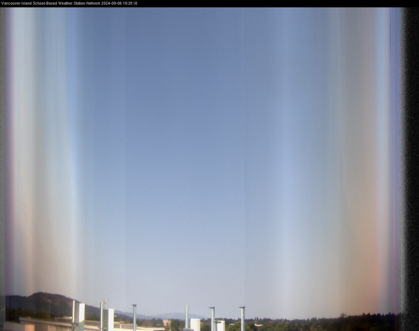 image of the sky seen from UVic, each column of pixels is a different minute, keogram