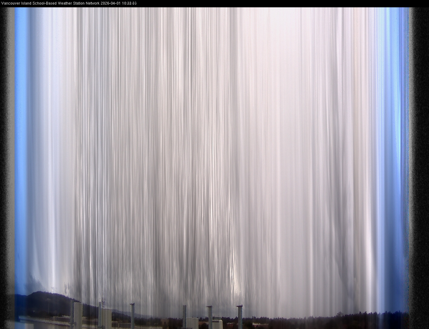 2026-04-01 image of the sky seen from UVic, each column of pixels is a different minute, keogram