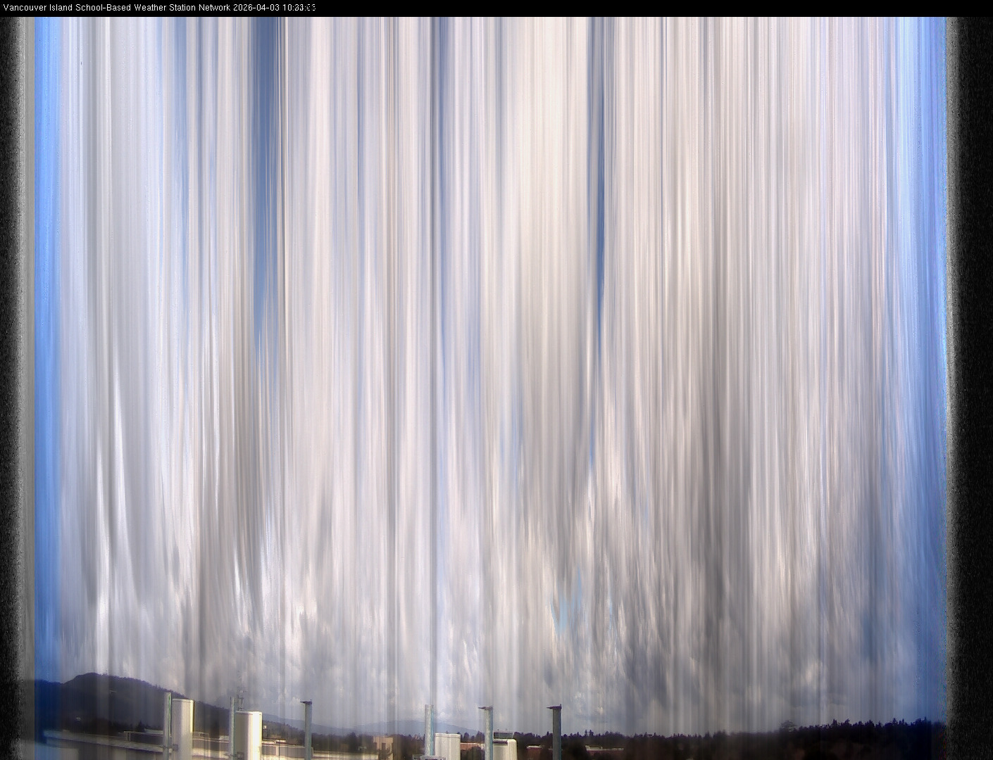 2026-04-03 image of the sky seen from UVic, each column of pixels is a different minute, keogram