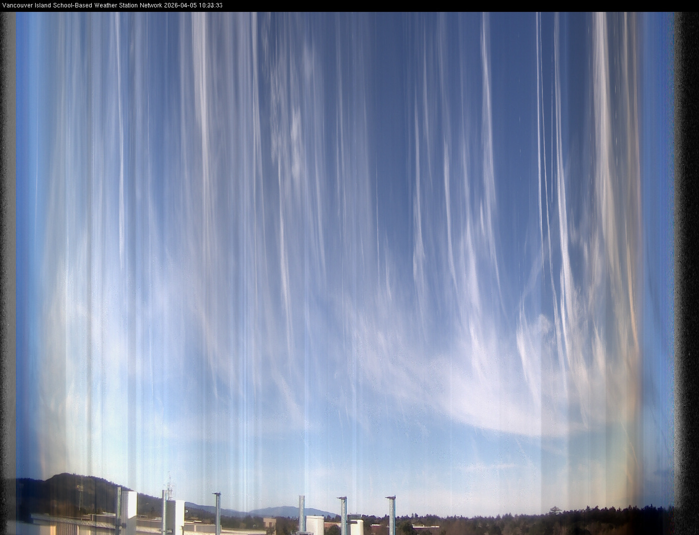2026-04-05 image of the sky seen from UVic, each column of pixels is a different minute, keogram