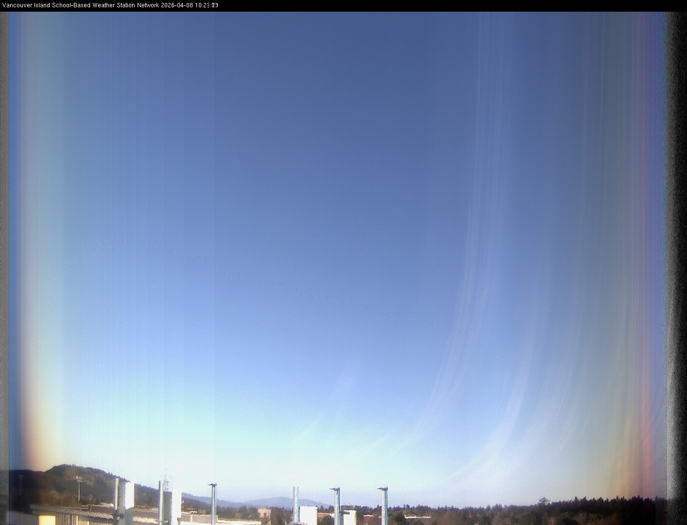 2026-04-08 image of the sky seen from UVic, each column of pixels is a different minute, keogram
