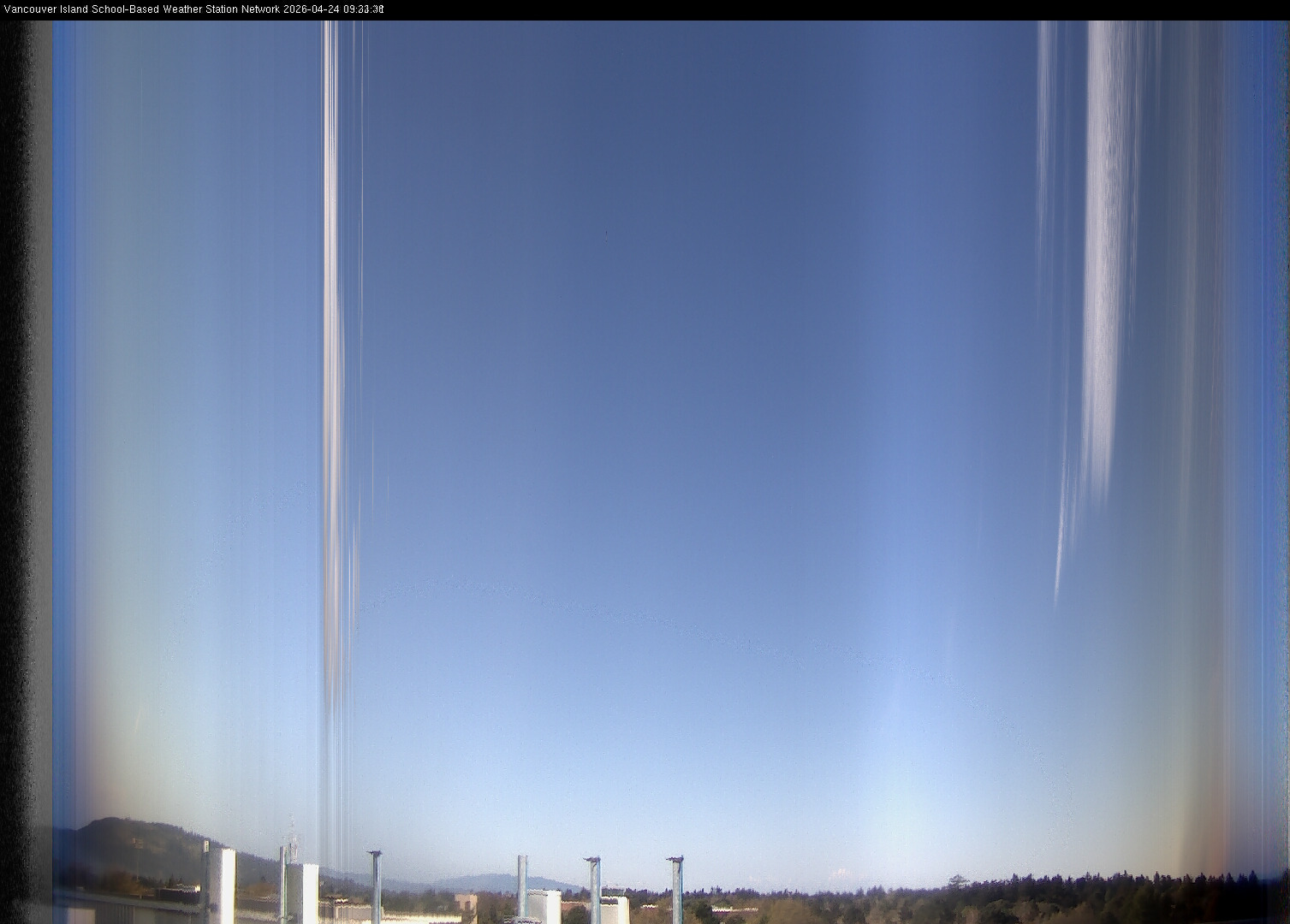 2026-04-24 image of the sky seen from UVic, each column of pixels is a different minute, keogram