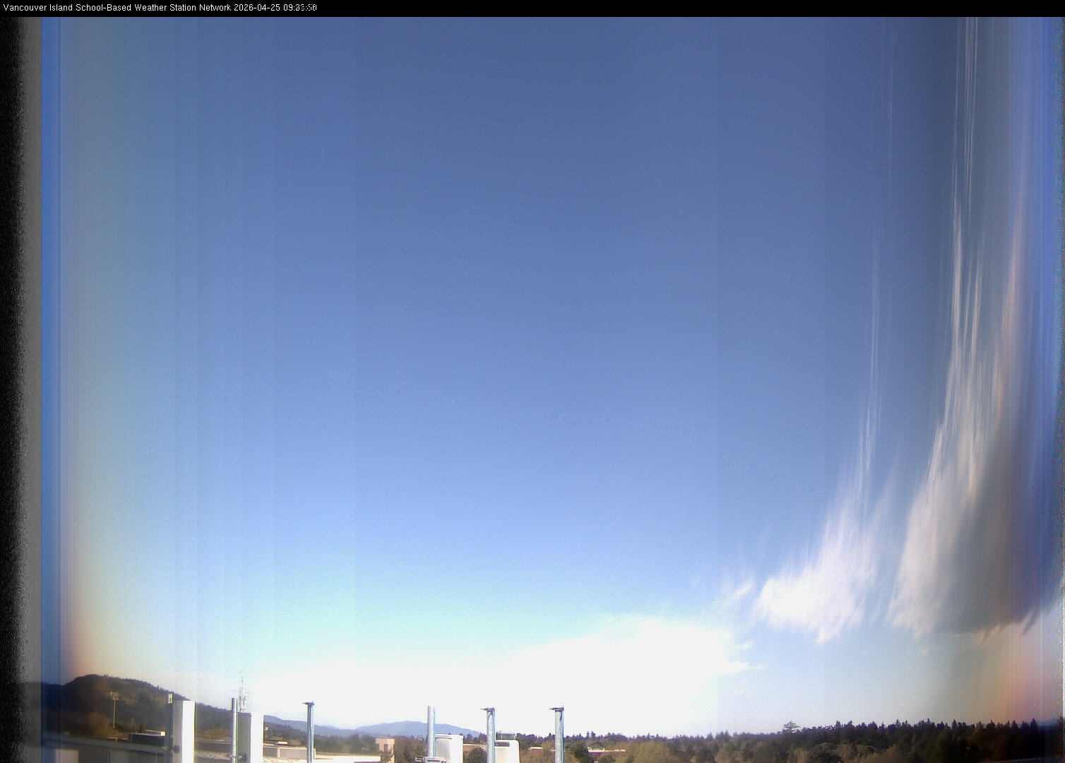 2026-04-25 image of the sky seen from UVic, each column of pixels is a different minute, keogram