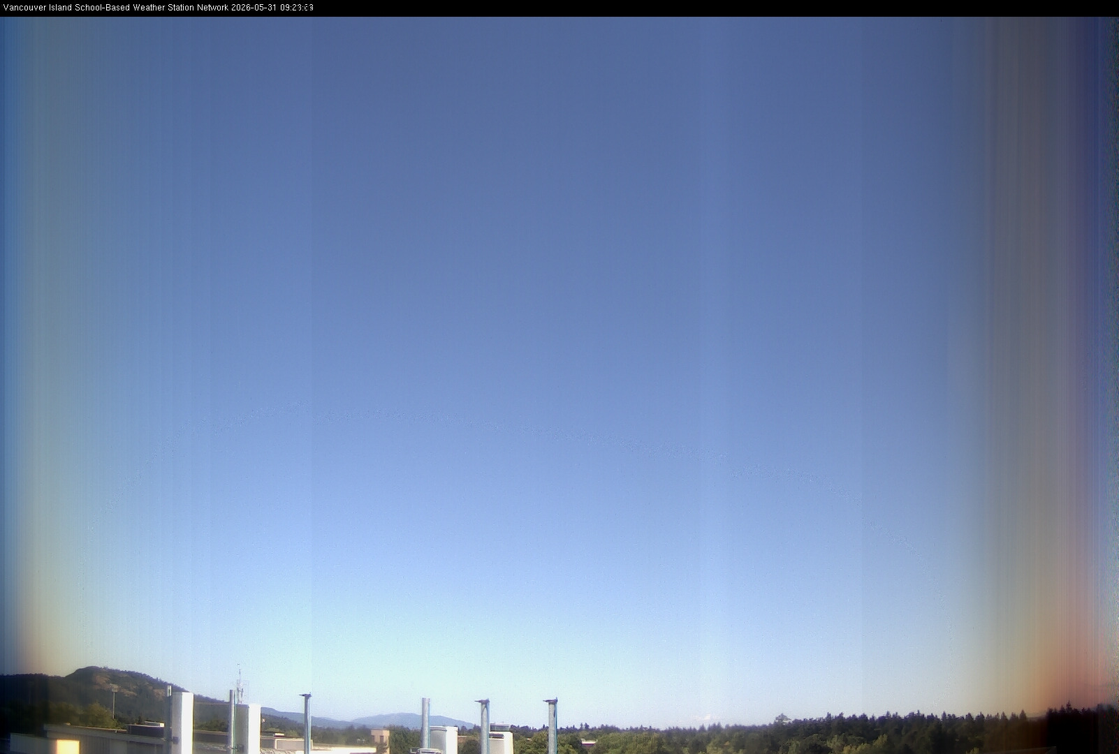 2026-05-31 image of the sky seen from UVic, each column of pixels is a different minute, keogram