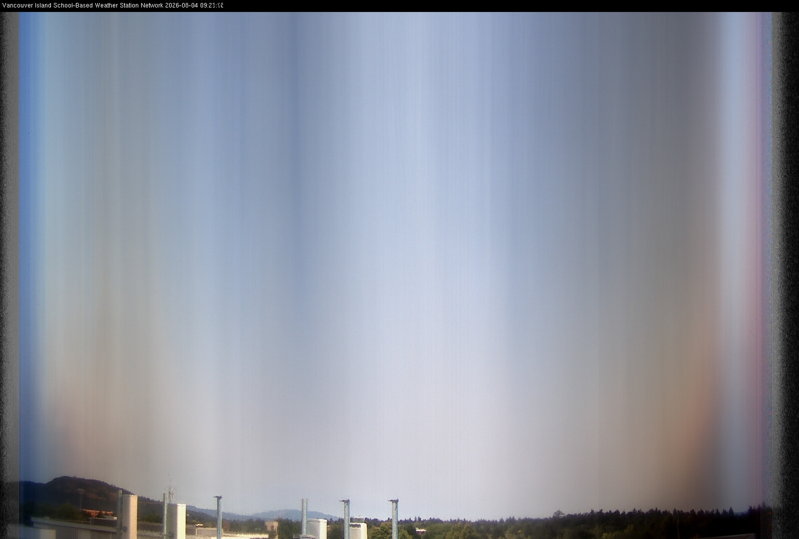 2026-08-04 image of the sky seen from UVic, each column of pixels is a different minute, keogram