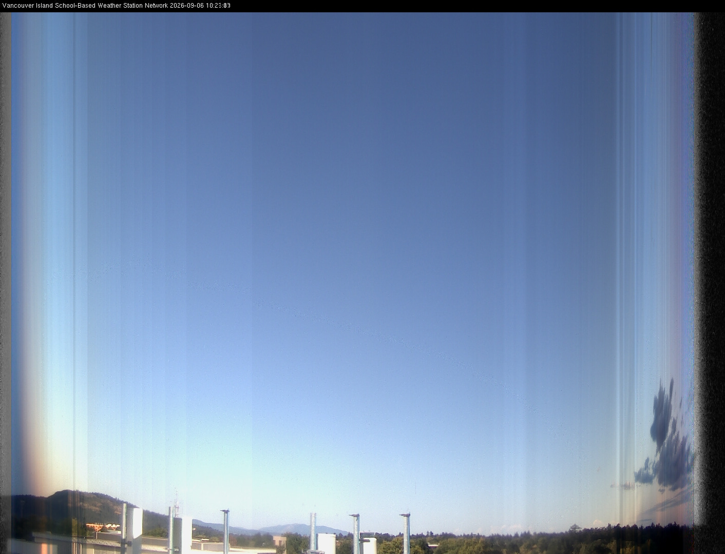 2026-09-06 image of the sky seen from UVic, each column of pixels is a different minute, keogram