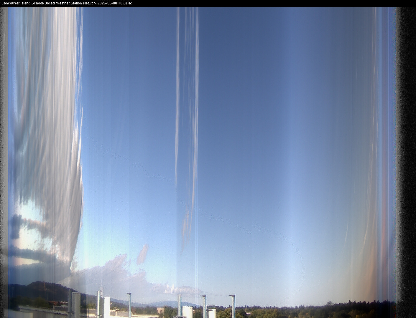 2026-09-08 image of the sky seen from UVic, each column of pixels is a different minute, keogram