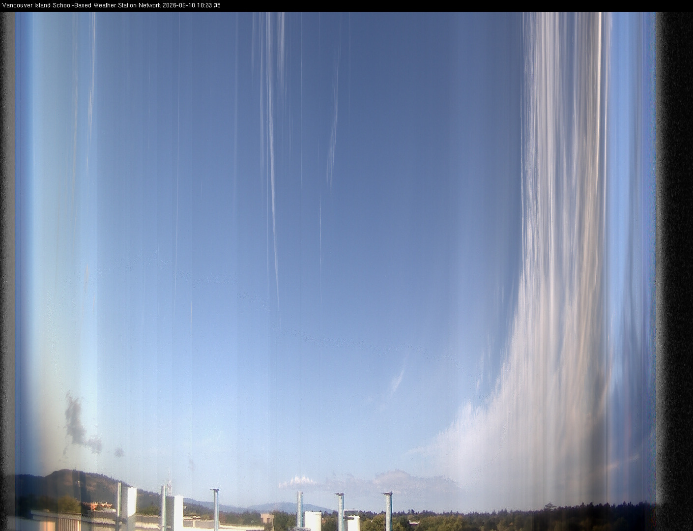 2026-09-10 image of the sky seen from UVic, each column of pixels is a different minute, keogram