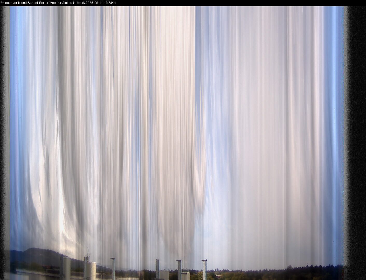 2026-09-11 image of the sky seen from UVic, each column of pixels is a different minute, keogram