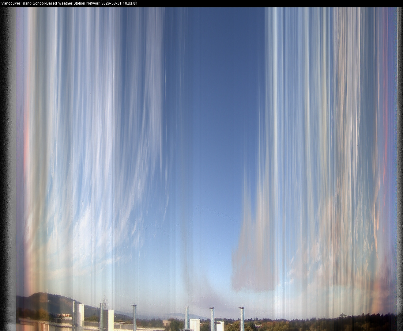 2026-09-21 image of the sky seen from UVic, each column of pixels is a different minute, keogram