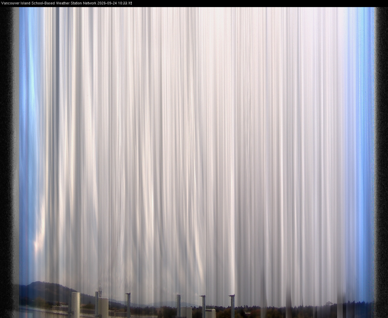 2026-09-24 image of the sky seen from UVic, each column of pixels is a different minute, keogram